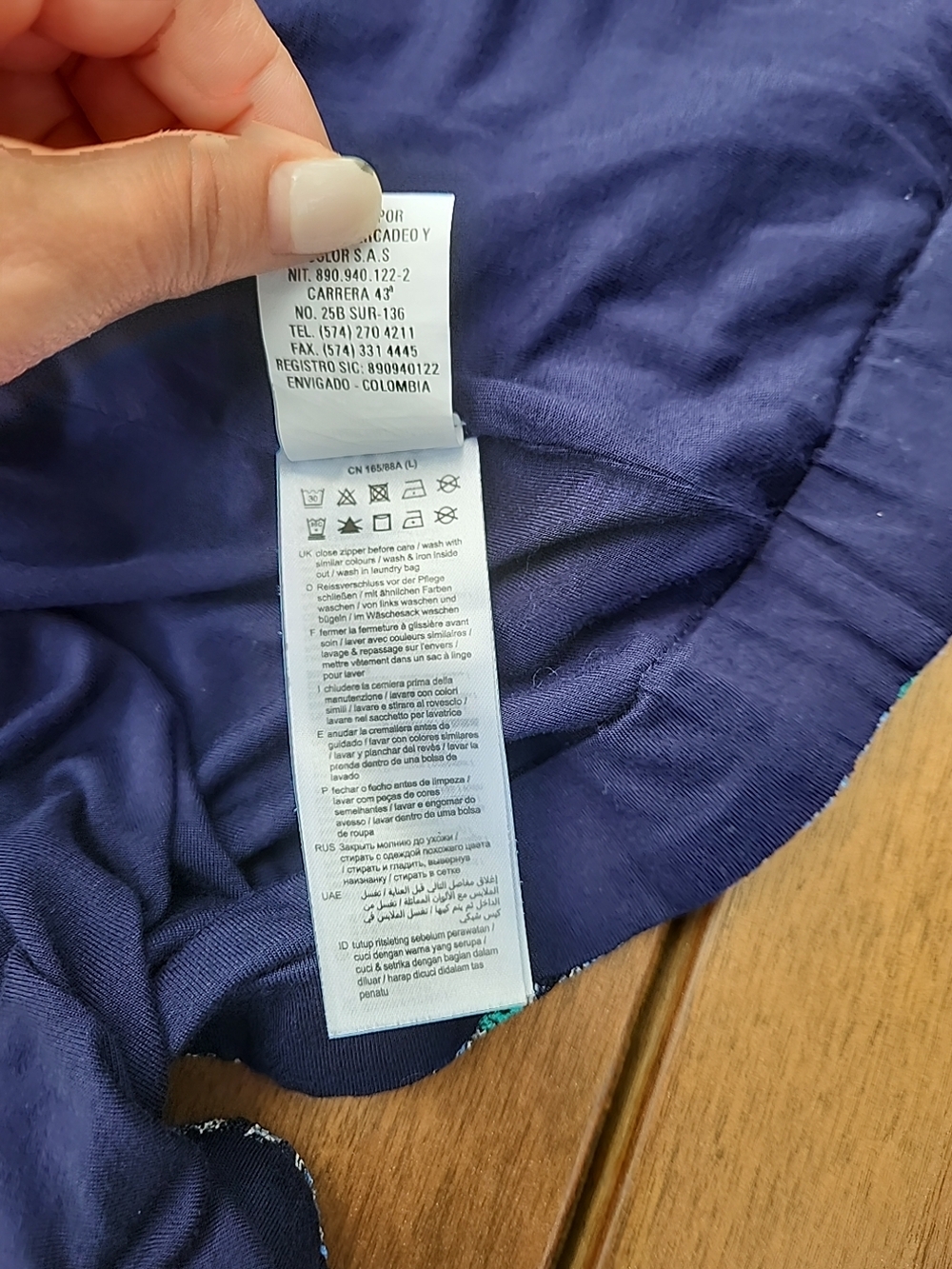 Edc Floral Blue Zip-Front Pea Coat - Picture 8 of 11
